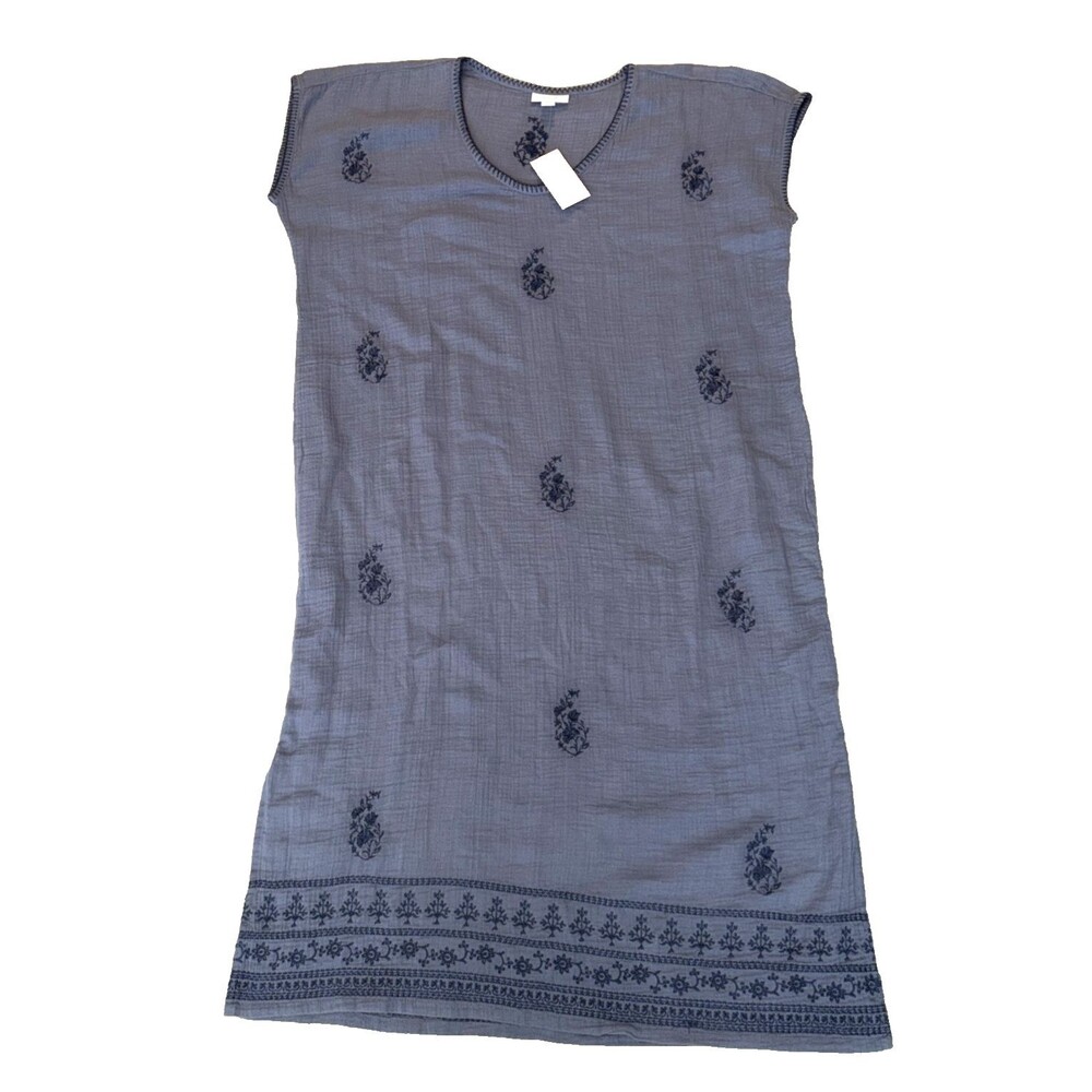 Pure Jill Tunic Shift  Dress Size XS Embroidered Floral Pockets 100% Cotton NWT